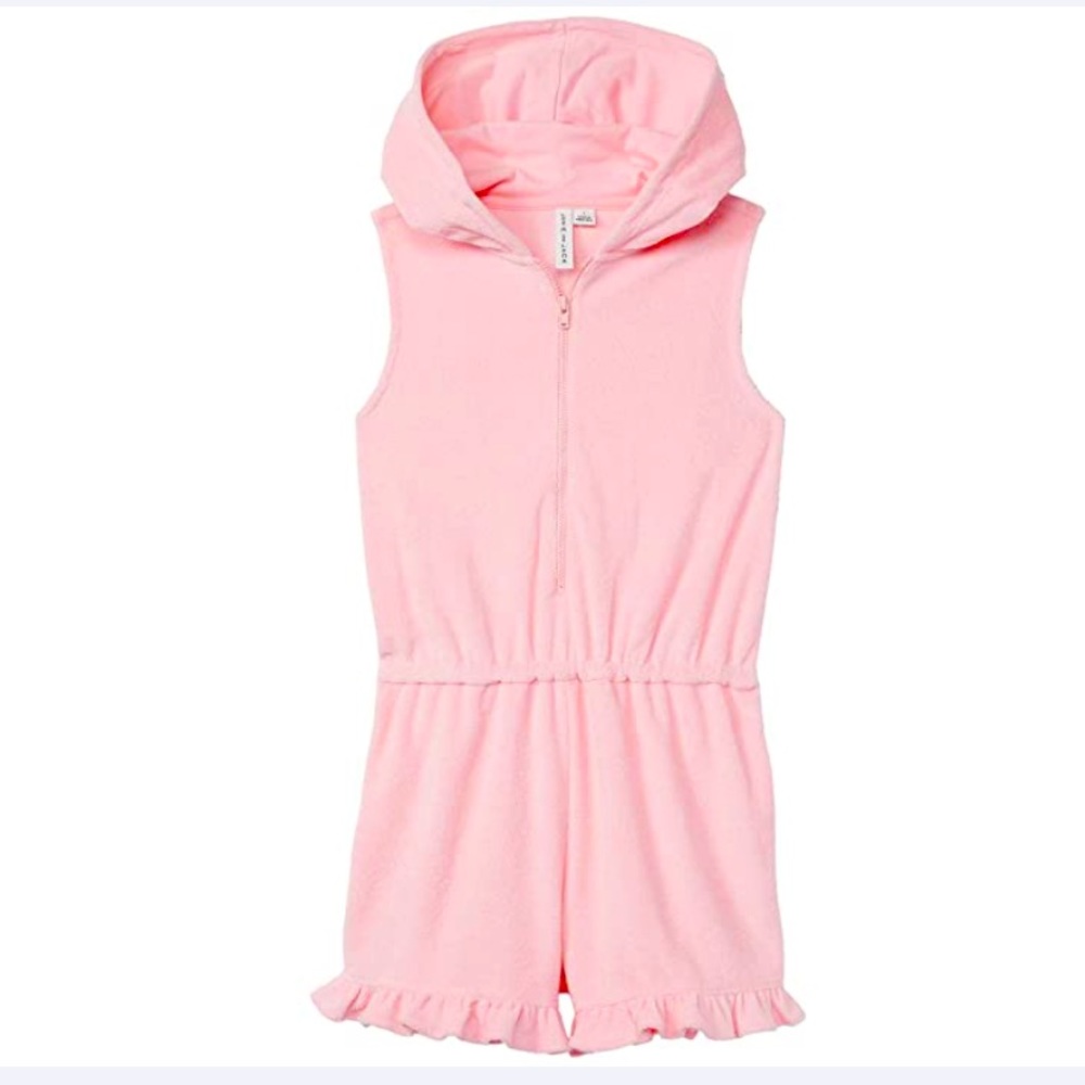 BNWT hooded terry ruffled swim coverup / romper